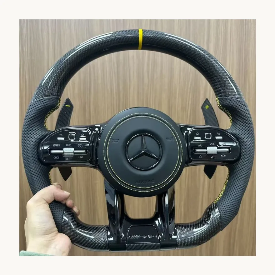 Mercedes W205 Carbon Fiber Steering Wheel | VELMORA Mercedes W205 Carbon Fiber Steering Wheel — Custom Steering Wheel