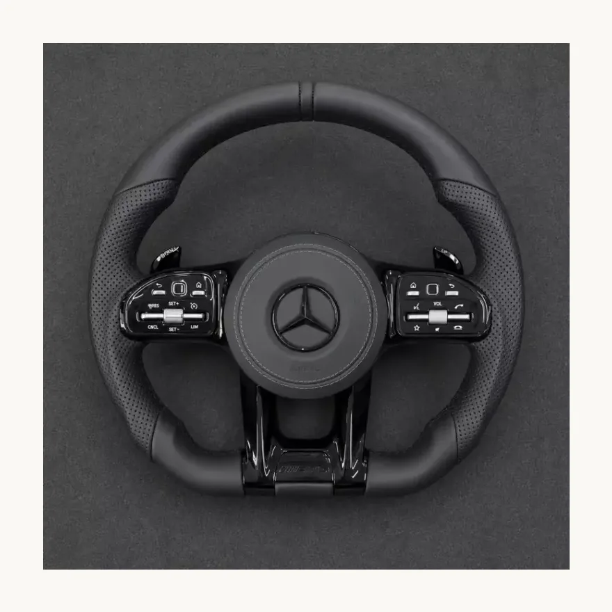 Mercedes A B C E S GLC GLE 2003 2026 W203 W206 W211 W21 Custom Nappa Genuine Leather AMG Steering Wheel