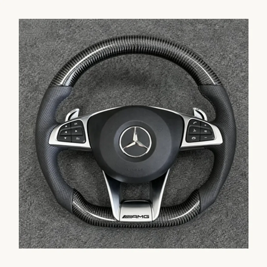 Mercedes AMG A B C E S GLC GLE 2003 2026 W203 W206 W211 W214 Custom Carbon Fiber Steering Wheel